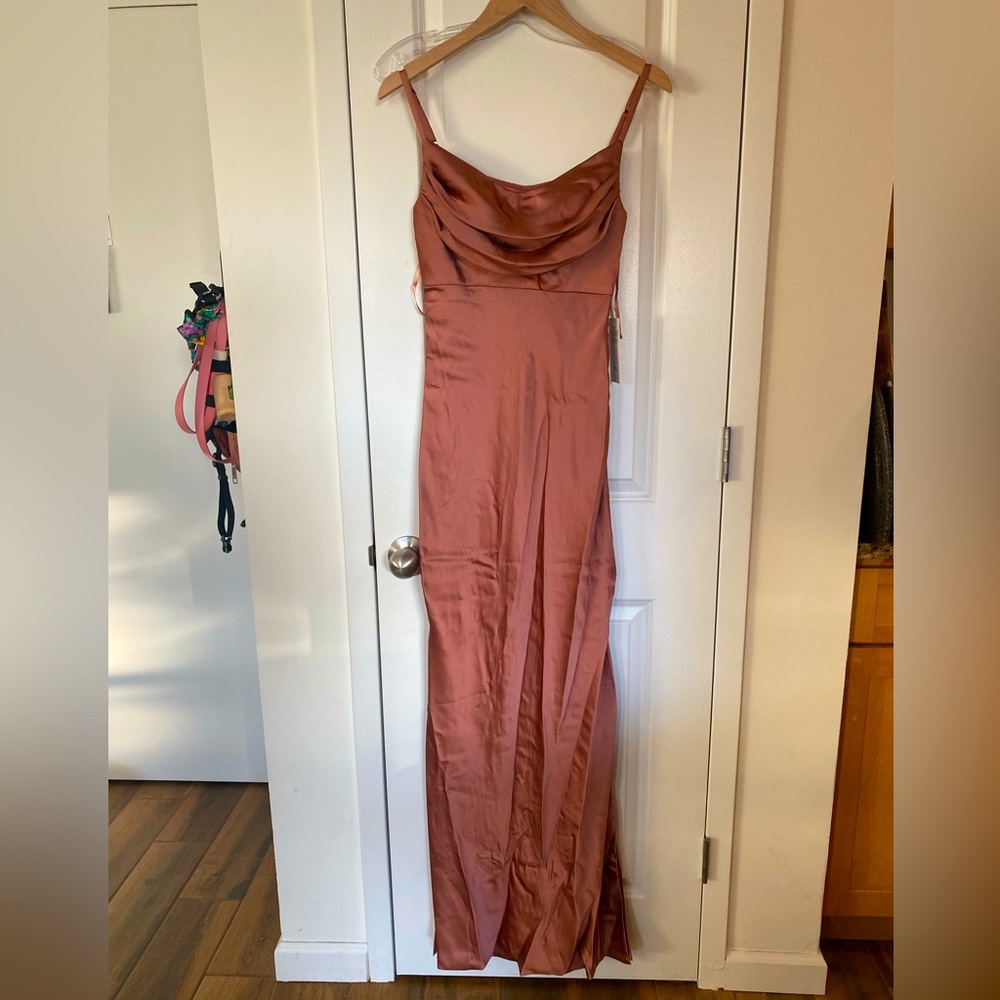Shop Revelry Skye Satin Dusty Rose Bridesmaid Dress